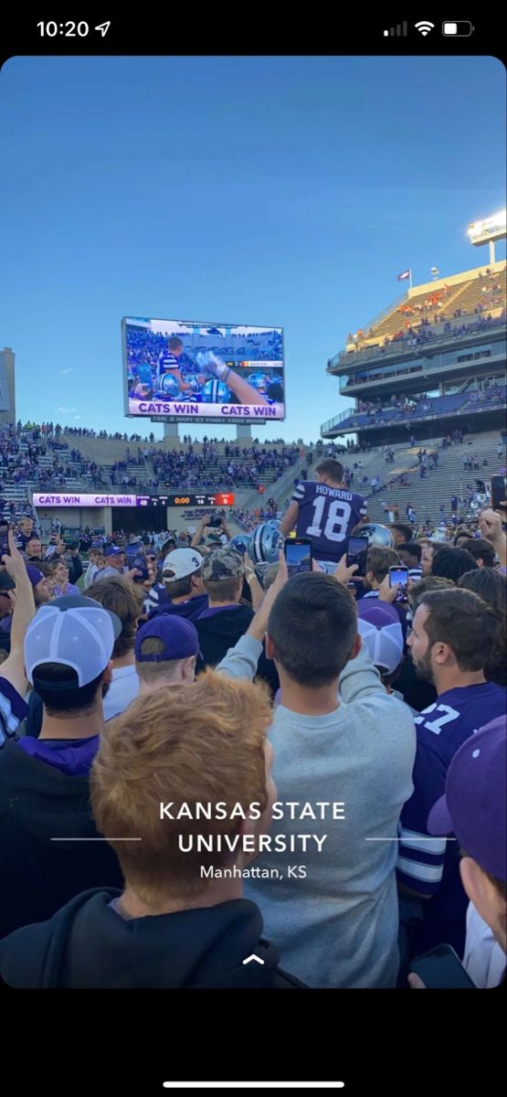 the kansas state university football team is cheering for their team's first win in two years