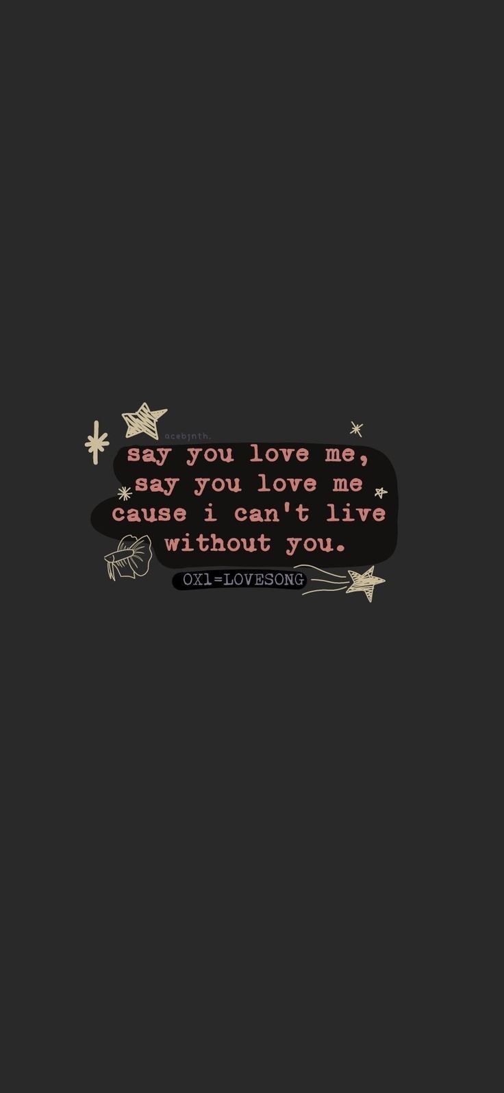 a black background with stars and the words you love me, say you love me