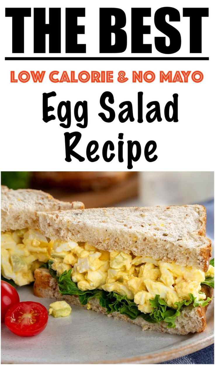 the best low calorie and no mayo egg salad recipe is on this plate