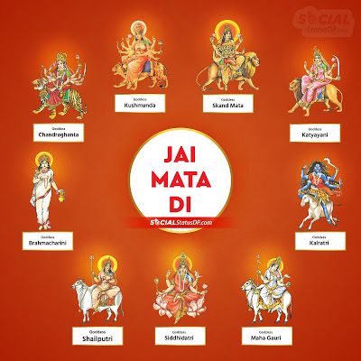 an image of various deities and their names in the form of a circle on a red background