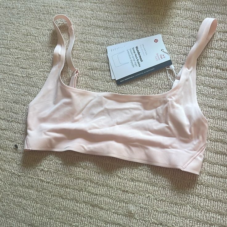 Lulu Lemon Scoop Neck Sports Bra. Brand New Never Worn Sports Bras Aesthetic, Lulu Lemon Sports Bras, Lulu Bra, Pink Sports, Lulu Lemon, Pink Sports Bra, Sports Bras, Women's Intimates, Bralette