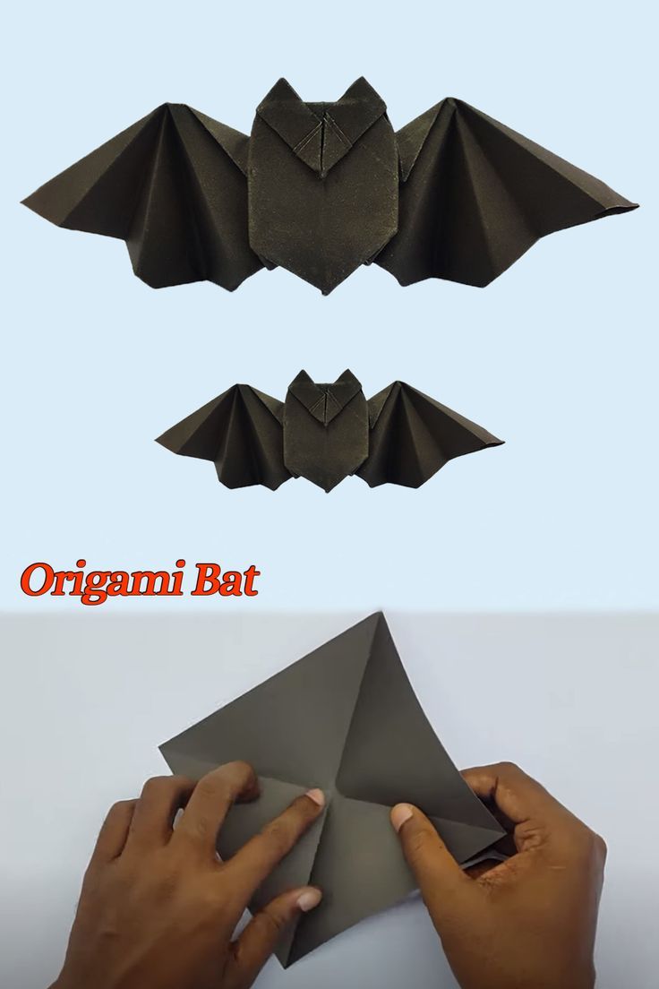 an origami bat is being folded up