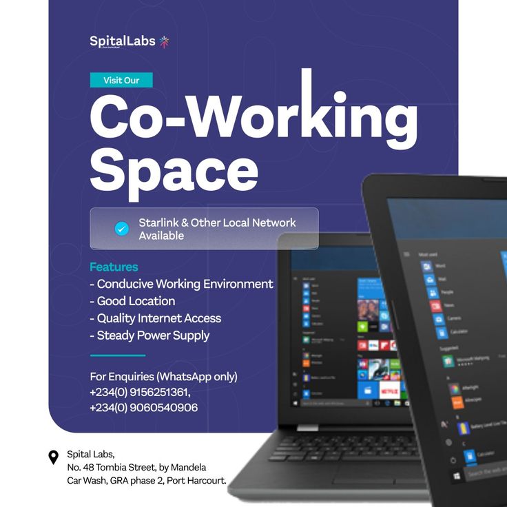 the book cover shows an image of a laptop with windows on it and text that reads, co - working space