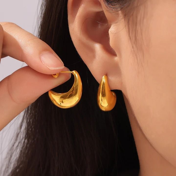 CRESCENT HOLLOW EARRINGS – MANDUORAN Crescent, Gold Earrings, 18k Gold, Gold Plate, Shop Now, Plating, Gold