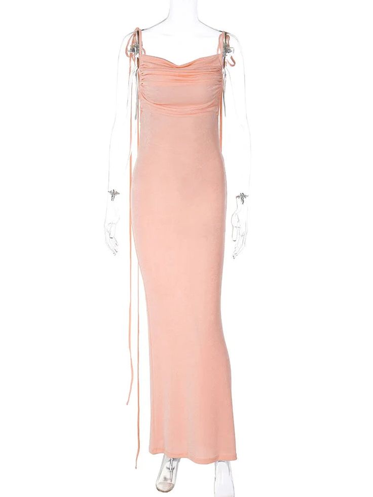 44484037804270|44484037837038|44484037869806 Pink Prom Dress With Ruched Back, Sleeveless Evening Dress With Drawstring, Spring Stretch Ruched Maxi Dress, Solid Ruched Maxi Dress With Spaghetti Straps, Peach Fitted Dress With Spaghetti Straps, Solid Color Ruched Maxi Dress With Spaghetti Straps, Stretch Ruched Maxi Dress For Spring, Fitted Peach Dress With Spaghetti Straps, Spring Fitted Maxi Dress With Drawstring