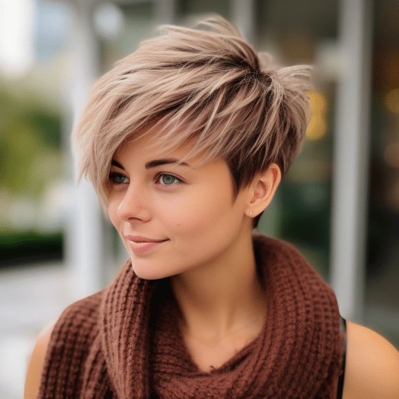 73 Cute Short Layered Haircut Ideas Short Bob Haircuts With Layers Fine Hair, Asymetrical Haircut Edgy, Short Asymmetrical Haircut, Layered Pixie Haircuts, Feathered Layers, Hair Color Caramel, Edgy Pixie, Short Hair Pixie Cuts, Short Layered