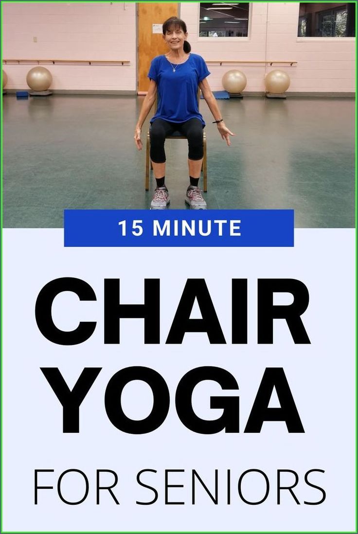 a woman sitting in a chair with the words chair yoga for seniors