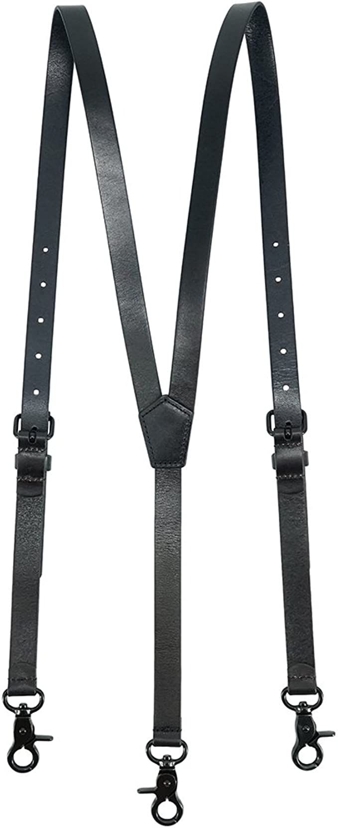 Lawevan Men's Black Genuine Leather Steampunk Y Suspenders with 3 Snap Hooks Great for Wedding & Part at Amazon Men’s Clothing store Leather Suspenders Men, Suspenders Wedding, Black Suspenders, Suspenders Men, Leather Suspenders, Men's Formal Style, Mens Formal, Formal Style, Suspenders