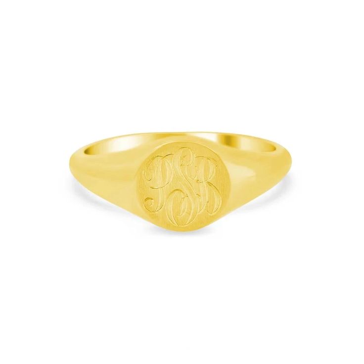 Women's Round Signet Ring - Extra Small Stackable Yellow Gold Signet Ring For Everyday, Adjustable 14k Gold Signet Ring For Everyday, Everyday Stackable Yellow Gold Signet Ring, Classic Stackable Initial Open Ring, Elegant Stackable Sterling Silver Signet Ring, Elegant Sterling Silver Stackable Signet Ring, Dainty Yellow Gold Signet Ring For Everyday, Dainty 14k Stamped Signet Ring For Everyday, Dainty Everyday 14k Stamped Signet Ring