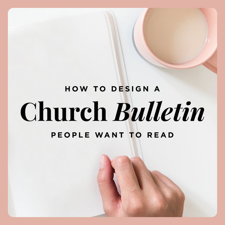 a person writing on top of a book with the title how to design a church bulletin people want to read