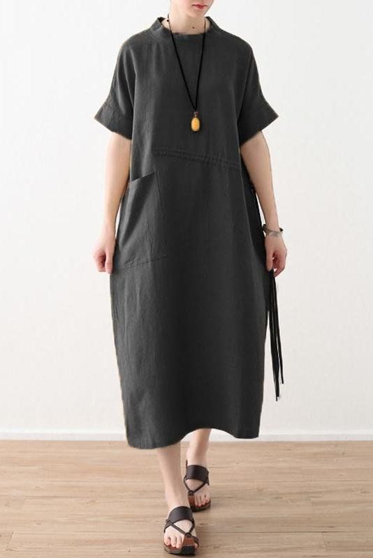 Name:                Women's Casual Loose Linen Solid Dress Fabric:                  Fabric has no stretchSeason:                Spring .Summer .FallType:                     DressSleeve Length:      Long SleeveColor:                    Black .Gray&n Gray Cotton Casual Maxi Dress, Gray Casual Dress With Relaxed Fit, Casual Gray Relaxed Fit Dress, Gray Relaxed Fit Casual Dress, Casual Gray Maxi Dress For Summer, Casual Gray Summer Midi Dress, Casual Gray Midi Dress For Summer, Casual Gray Maxi Dress For The Beach, Casual Gray Maxi Dress For Beach