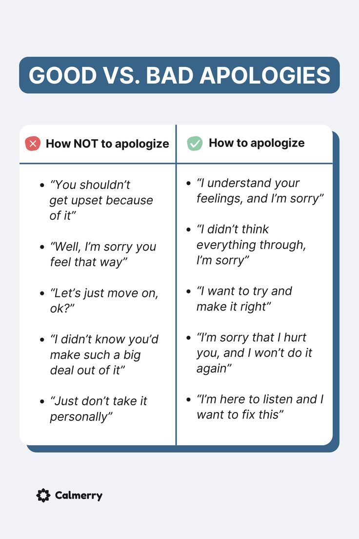 the differences between good and bad apologies are shown in this graphic above it's image