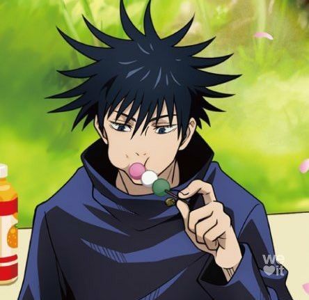 an anime character brushing his teeth with toothpaste on the table next to him