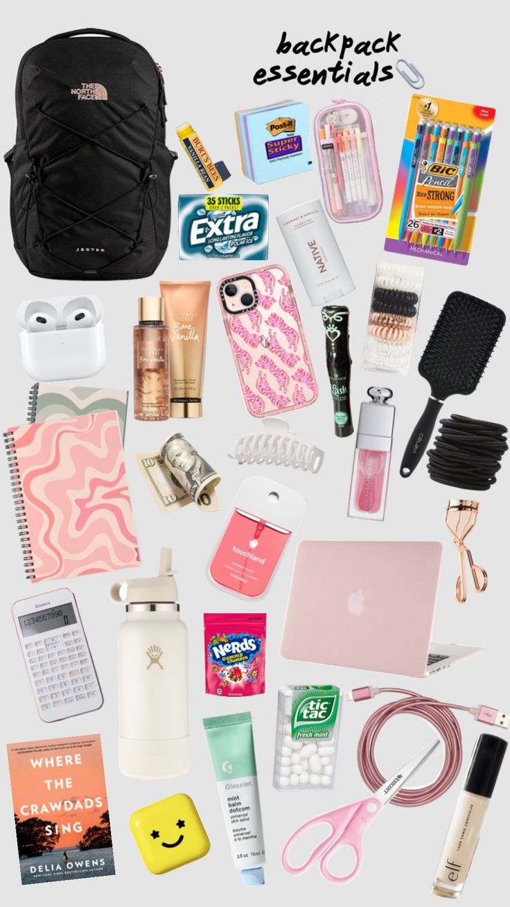 Middle School Essentials, Road Trip Kit, School Backpack Essentials, Preppy School Supplies, Pretty School Supplies, American Girl Doll Diy, School Bag Essentials, Backpack Essentials, High School Survival