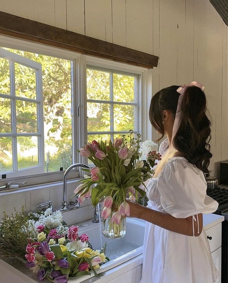 Kitchen Goals, 2024 Kitchen, Instagram Kitchen, Spring Inspo, Spring Mood, Black Femininity, Flower Therapy, Princess Aesthetic, Spring Aesthetic