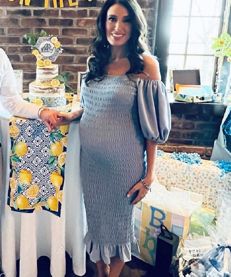 The ultimate baby shower dress for a trendsetting #momtobe. Features a luxurious smocked body, lantern-style sleeves (worn on or off-the-shoulder), bodycon fit, and below-the-knee-length with ruffle details. Available in colors Light Blue and Mauve. Maternity & Postpartum wear 100% Polyester Fully Lined Size Chart. For a bodycon fit, size down, for a loose fit, size up. Questions? Need two sizes? Chat with a stylist using the chat icon! Chic Fitted Smocked Dress For Party, Chic Fitted Smocked Party Dress, Chic Maternity Dresses With Smocked Back, Maternity Dresses With Smocked Back, Summer Maternity Dress With Puff Sleeves, Maternity Summer Dress With Puff Sleeves, Elegant Blue Smocked Dress, Fitted Dress With Smocked Cuffs For Party, Fitted Ruched Smocked Dress For Party