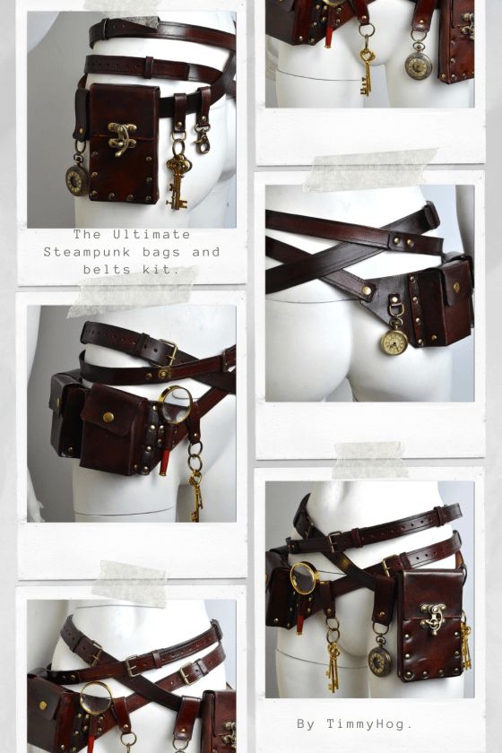 Steampunk Belts & Bags Set. – Steampunk StuffI Steampunk Tool Belt, Steampunk Bartender, Steampunk Aesthetic Outfit, Steampunk Belts, Steampunk Moodboard, Steampunk Tech, Steampunk Clothing Women, Steampunk Utility Belt, Steampunk Setting