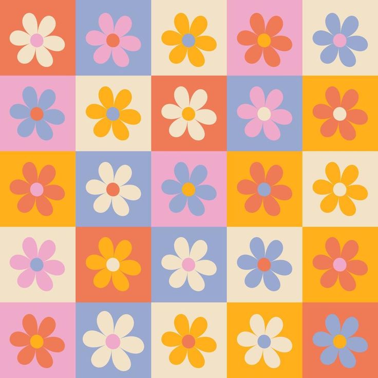 an image of colorful flowers in squares