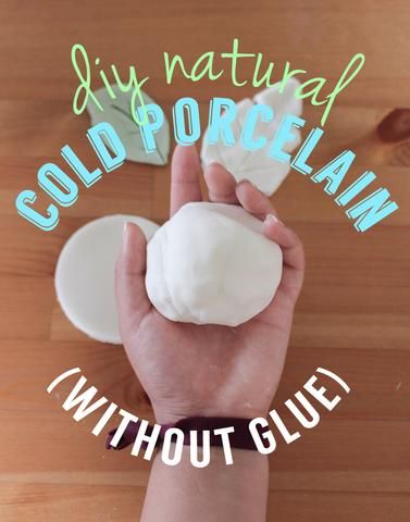 a person is holding some kind of white substance in their hand with the words, why natural cold porcelain without glue?