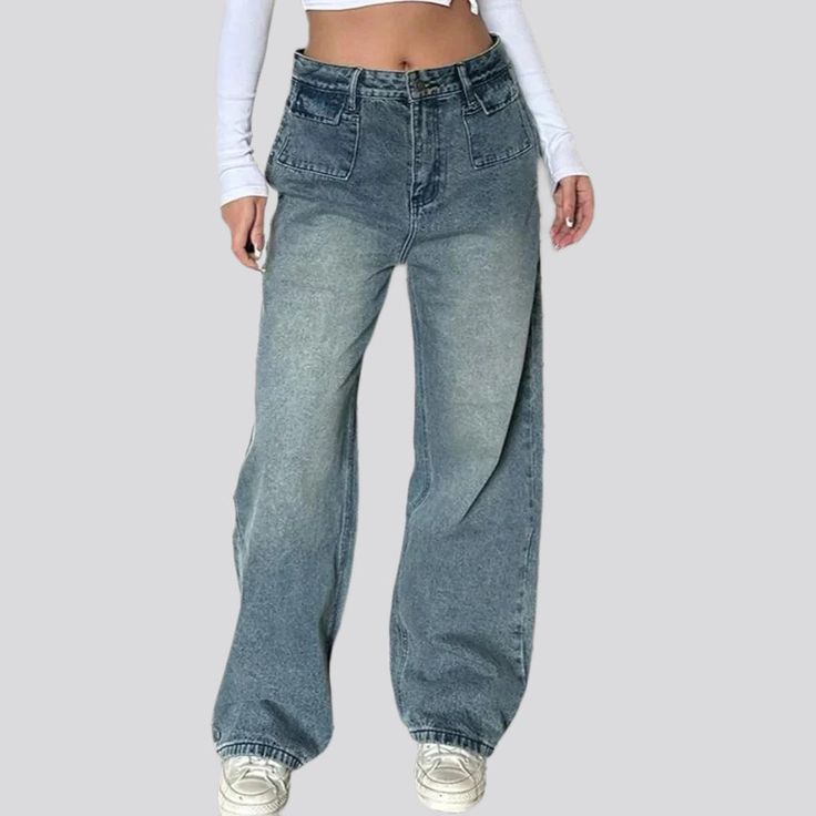 Be the trendsetter of 2023 Autumn-Winter season with our newest sanded baggy jeans for women! This timeless piece of fashion promises to be the standout hero of your wardrobe. perfectly combining the vintage style of the Y2K era with today's fashion ethos.Why You'll Fall In Love High-Waisted Baggy Jeans: Flaunt your curves in this vibrant high-waisted baggy jeans. designed to fit you perfectly and keep you comfortable. Sanded Finish: Its unique sanded finish brings an extra layer of depth. textu Denim Blue Wide-leg Jeans For Fall, Trendy Baggy Medium Wash Jeans, Trendy Non-stretch Jeans For Streetwear, Trendy Winter Denim Blue Jeans, Relaxed Fit High Waist Jeans For Winter, Winter High Waist Medium Wash Jeans, Baggy Mid-rise Jeans For Winter, Winter Baggy Mid-rise Jeans, Trendy Medium Wash Bottoms For Winter