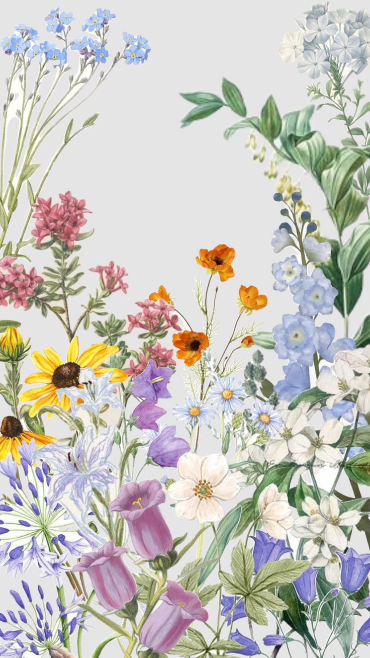 an image of a painting of colorful flowers