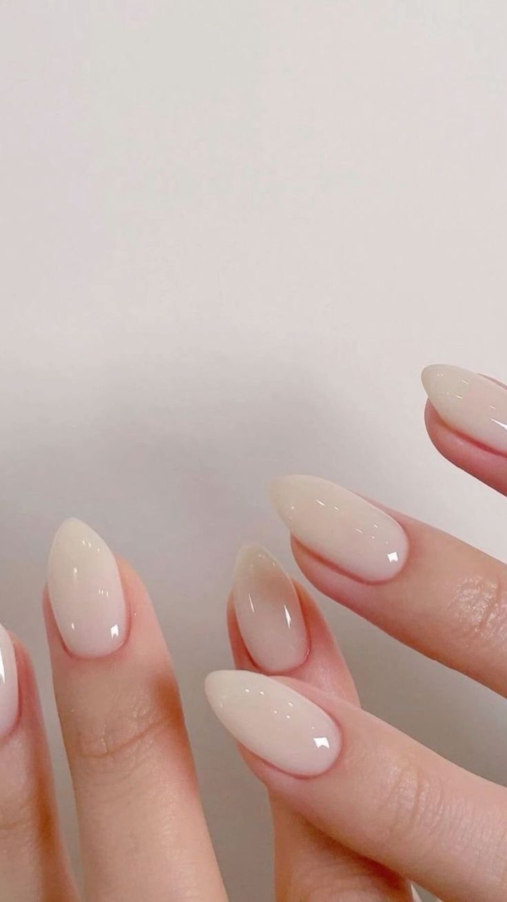 Milky White Nail, Milky Nails, Nail Trend, Blush Nails, Soft Nails, Nails Polish, White Nail, Almond Shaped, Neutral Nails