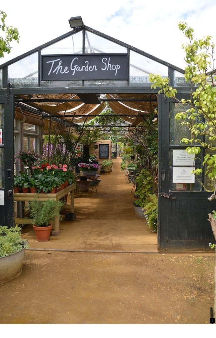 the garden shop has many potted plants in it