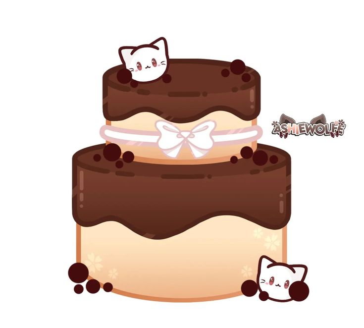 a three layer cake with two cats on top and one cat sitting next to it