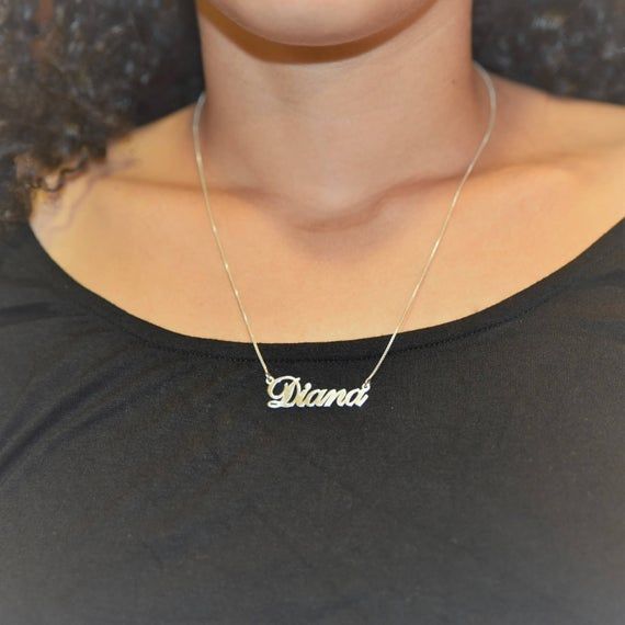 ✅Any one name made for you on this wonderful classic 14k white gold name necklace.✅Order any name! Simply send me a note in the "message to seller" section of your order form.✅ All Solid 14k White gold nameplate and chain. Not plated, not filled...real gold.✅ .4 mm pendant thickness.Cchoose your chain length from the above menu,----------Shipping----------➡4- 5 business days to hand make the necklace just for you. ➡10 days for FREE STANDARD USPS shipping. In a rush? Choose DHL express upon check White Gold Nameplate Necklace For Personalized Gift, White Gold Name Pendant Necklaces, Custom Nameplate Necklace In White, Personalized White Gold Nameplate Necklace, Engraved White Gold Custom Nameplate Necklace, Personalized Gift White Gold Nameplate Necklace, Classic Engraved Nameplate Necklace, White Custom Nameplate Necklace, Custom White Nameplate Necklace