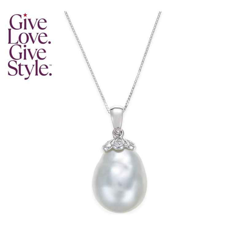 in stock Classic Pendant Jewelry From Macy's, Classic Macy's Pendant Jewelry, Elegant Oval Sterling Silver Pearl Necklace, Elegant Pear Shaped Necklace With Diamond Accents, Elegant Pear-shaped Necklace With Diamond Accents, Elegant Evening Gemstone Necklaces, Macy's Classic Gemstone Jewelry, Elegant Gemstone Necklaces For Evening, Elegant Formal Jewelry From Macy's