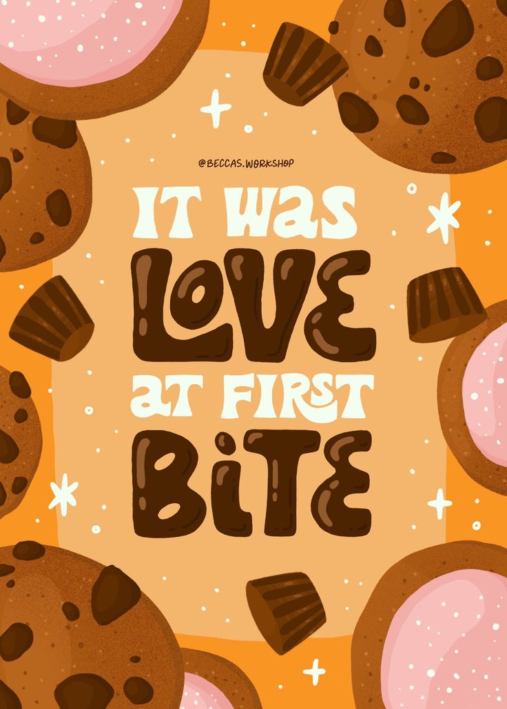 it was love at first bite poster with chocolate chip cookies and sprinkles