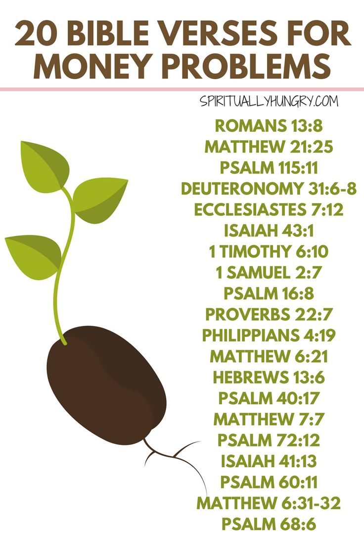 the bible verses for money problems with an image of a plant growing out of it