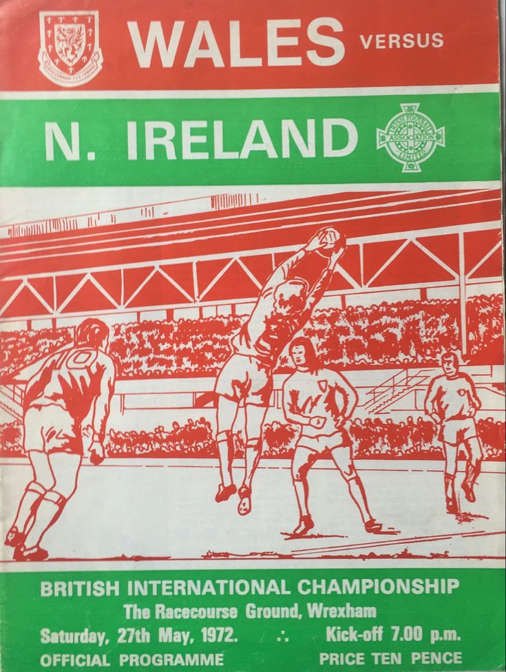 an old poster for wales v ireland at the national football stadium in cardiff, england