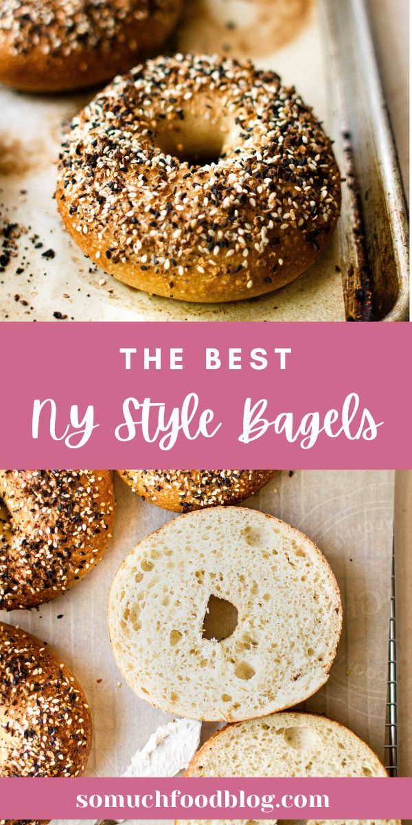 bagels with sesame seeds and poppy seed sprinkled on them