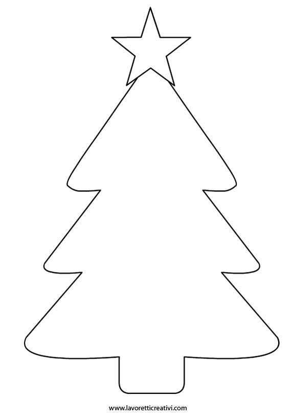 a simple christmas tree with a star on top and the outline for it to be cut out