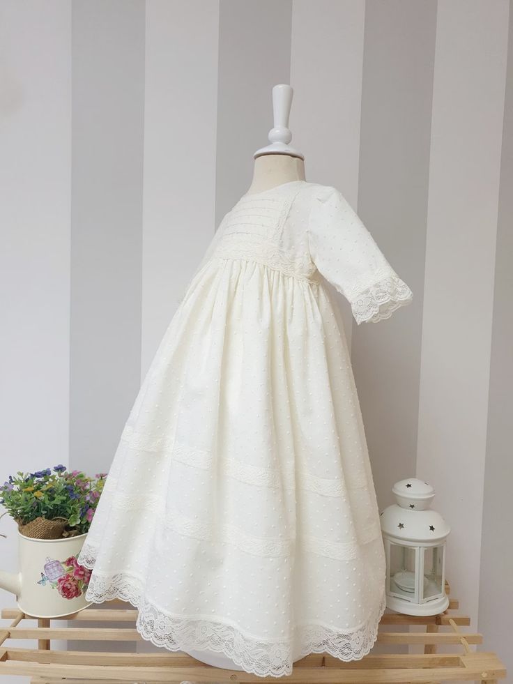 Baby Baptism Gown Spanish Style Baby Christening Dress. - Etsy Baby Christening Dress, Baby Christening Gowns, Blessing Dress, Baptism Gown, Baby Baptism, Christening Dress, Elegant Baby, Wedding Dresses Photos, Wedding Dresses For Girls