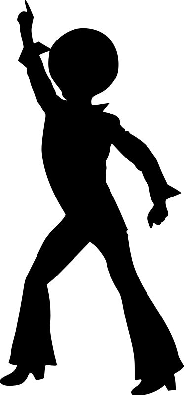 a black and white silhouette of a person dancing