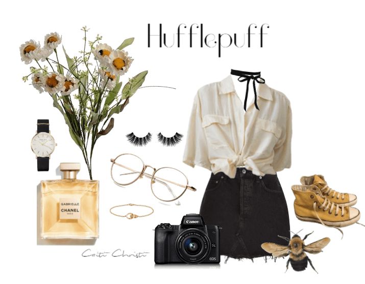 Modern Hufflepuff, Hufflepuff Inspired Outfits, Hufflepuff Fashion, Hufflepuff Costume, Hufflepuff Uniform, Hufflepuff Outfit, Witch Outfits, Aesthetics Outfits, Boho Witch