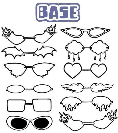 a set of sunglasses with the word bae on it and some heart shaped glasses in front