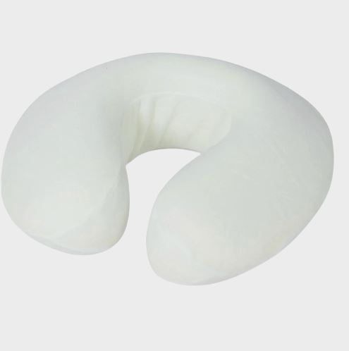 an image of a white neck pillow