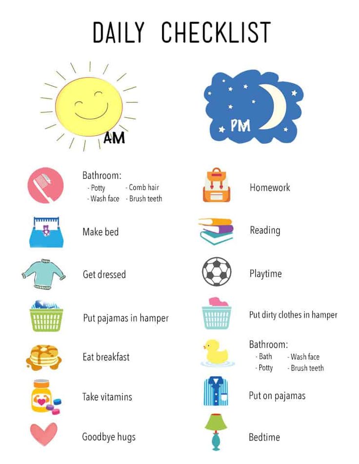 the daily checklist is shown with different things to do in each day and night