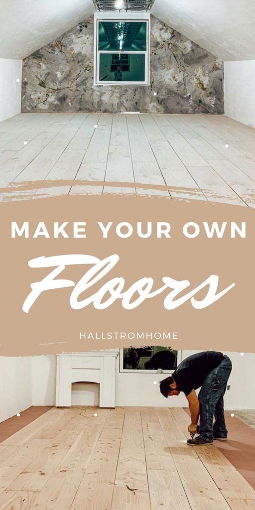 a person kneeling down on the floor in front of a window with text that reads make your own floors