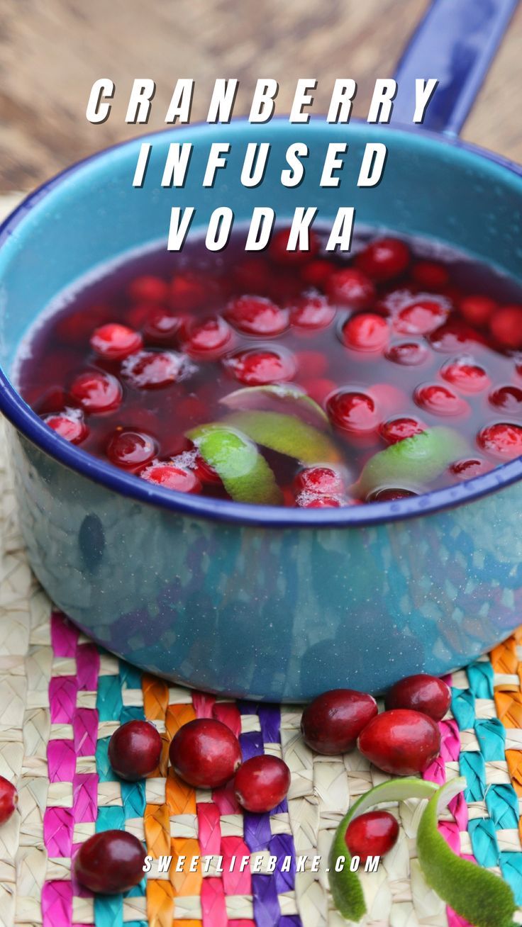 Cranberry Infused Vodka Cranberry Lime Infused Vodka, Grapefruit Infused Vodka, Cranberry Infused Vodka Homemade, Vodka Soaked Cranberries, Homemade Drink Gifts, Homemade Infused Vodka, Diy Infused Alcohol, Infused Fruit With Alcohol, Homemade Infused Alcohol