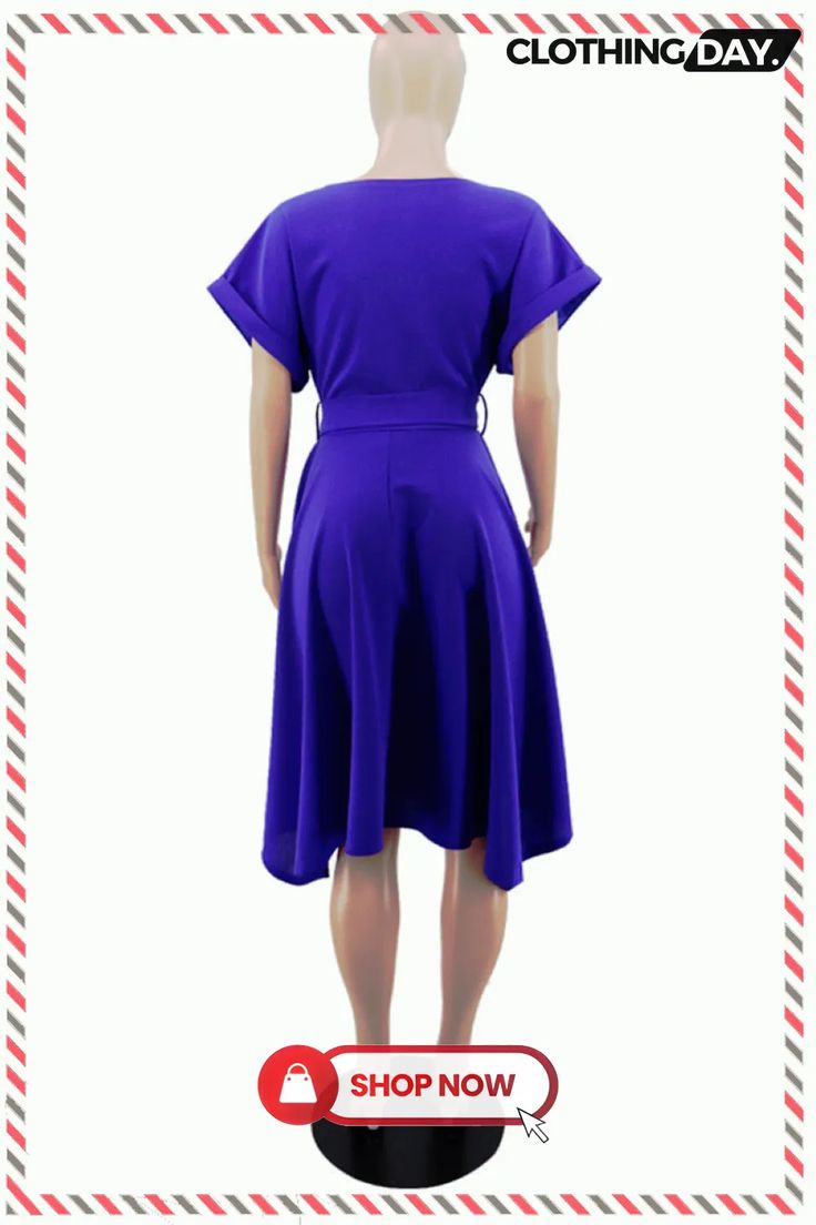 Black Fashion Casual Solid Split Joint Asymmetrical O Neck Short Sleeve Dress Purple Fashion Casual, Purple Fashion, Short Sleeve Dress, Fashion Casual, Sleeve Dress, Black Fashion, Casual Fashion, Short Sleeve Dresses, Split