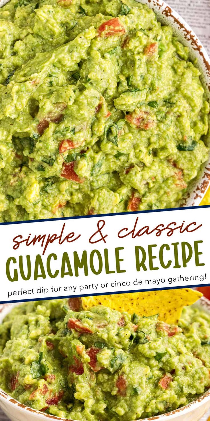 guacamole recipe in a bowl with the title overlay