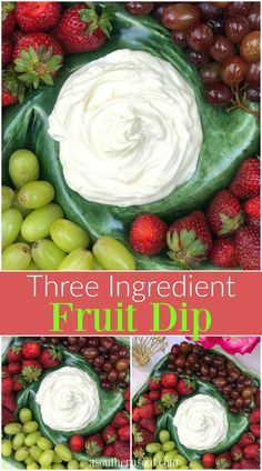 fruit dip with whipped cream in the middle