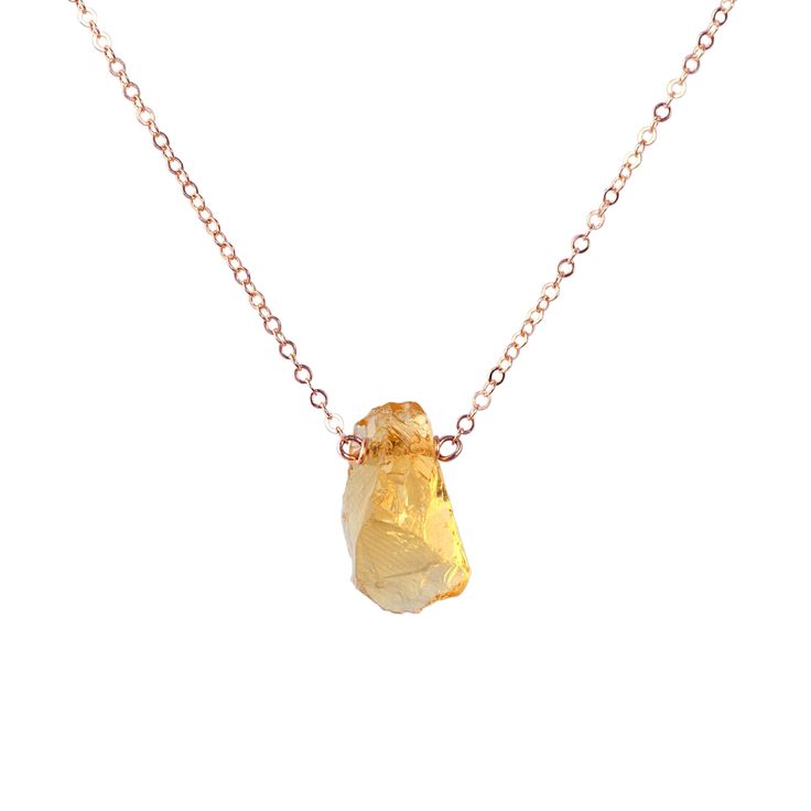 "Incredibly beautiful Raw Citrine Necklace that just dropped in. It symbolizes abundance, prosperity, and self-fulfillment. You will love wearing it as a reminder of your goals and promises given to yourself. Matching earrings: https://etsy.me/3dnVKrx M A T E R I A L S: * natural raw citrine, earth mined * 14k Gold Filled, 14k Rose Gold Filled or Sterling Silver (Available in 14k solid gold too! but without stones at the chain ends) * accented with tiny citrines at the chain ends * spring-ring c Spiritual Rose Gold Necklace With Natural Stones, Spiritual Rose Gold Necklaces With Natural Stones, Spiritual Yellow Citrine Necklace, Spiritual Yellow Crystal Necklace Gift, Dainty Citrine Necklaces Perfect For Gifts, Dainty Citrine Necklace For Gifts, Gold Birthstone Crystal Necklace For Spiritual Healing, Gold Crystal Birthstone Necklace For Spiritual Healing, Gold Spiritual Crystal Necklace With Birthstone