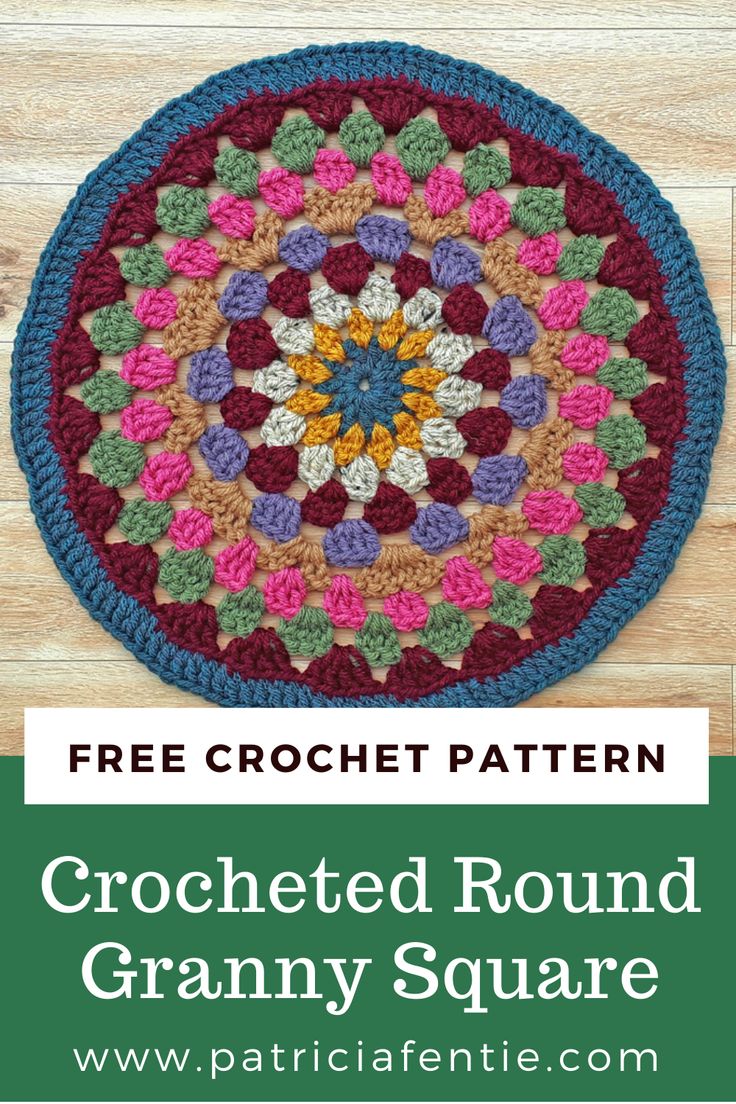 Learn how to crochet a round granny square motif in this FREE Crochet Pattern! This granny square mandala works up beautifully with each round increasing in beautiful symmetry. No octagon shapes here! This round crocheted mandala uses the basic granny square stitch to create a round granny square! Check it out. Circle Granny Square Blanket Free Pattern, Crochet Round Granny Square Pattern, Round Granny Square Crochet Patterns Free, Crochet Granny Square Round Free Pattern, Granny Stitch Circle, Crochet Granny Stitch In The Round, Circular Granny Square Blanket, Granny Oval Crochet Pattern, Free Granny Stitch Crochet Pattern