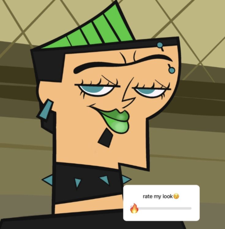 an animated man with green hair and blue eyes looking at something on his phone screen