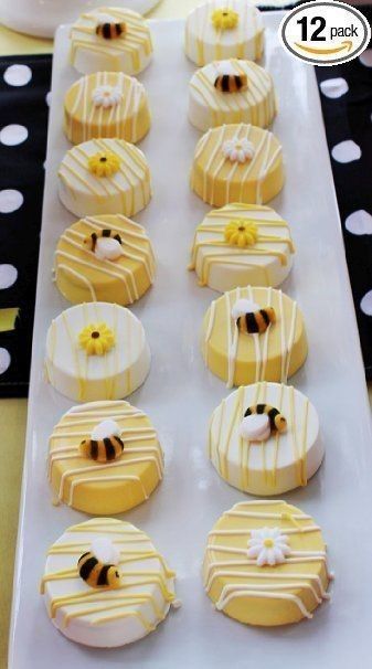 https://www.kingarthurbaking.com/recipes/classic-birthday-cake-recipe White Chocolate Covered Oreos, Bumble Bee Cake, Oreo Treats, White Chocolate Covered, Chocolate Covered Cookies, Chocolate Dipped Oreos, Bee Cakes, Bee Baby Shower Theme, Tea Party Favors